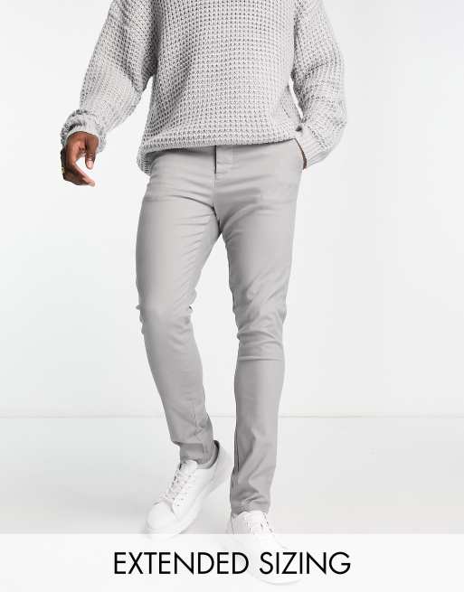 ASOS DESIGN skinny chinos in light gray