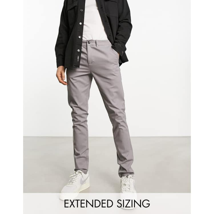 Grey slim chinos hot sale mens