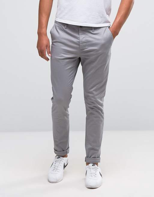 ASOS DESIGN skinny chinos in light grey | ASOS