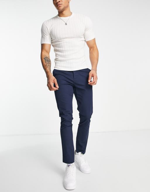 ASOS DESIGN skinny chinos in navy