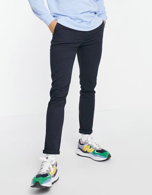 ASOS DESIGN skinny chinos in navy