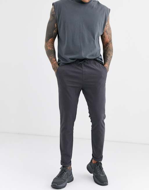 chinos with elastic ankles