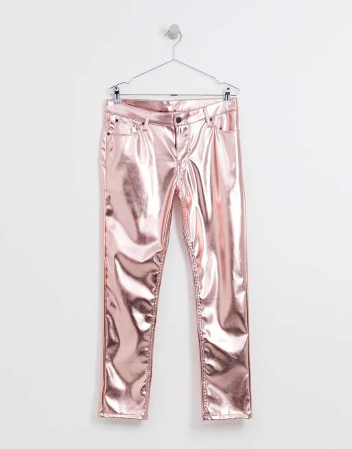 Pink store coated jeans