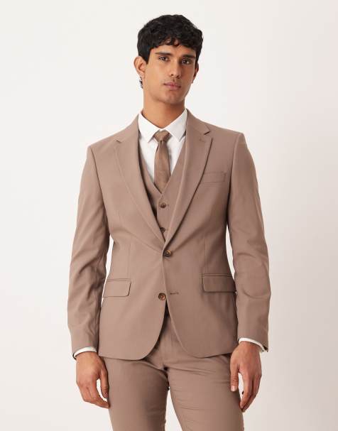 ASOS DESIGN - Skinny colbert in bruin - view 1