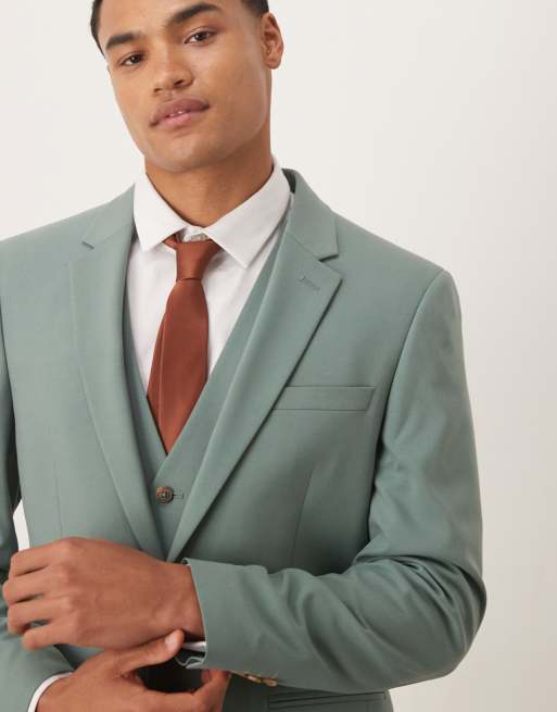 ASOS DESIGN - Skinny colbert in groen, 3 van 5