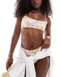 [ASOS DESIGN] ASOS DESIGN skinny crop bikini top in scribble floral print-Multi 4 Scribble floral