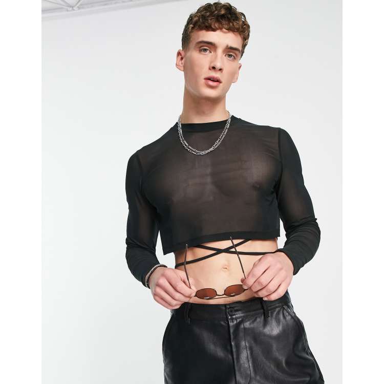 Male crop cheap top asos