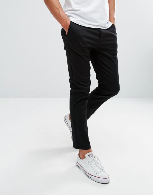 Black cropped hot sale chinos