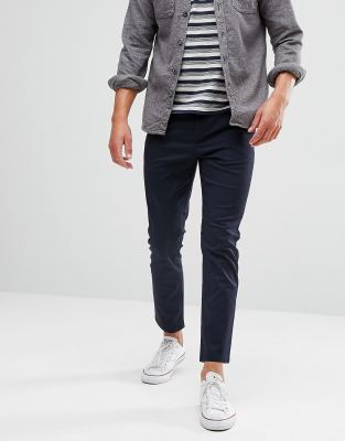 cropped slim fit chinos