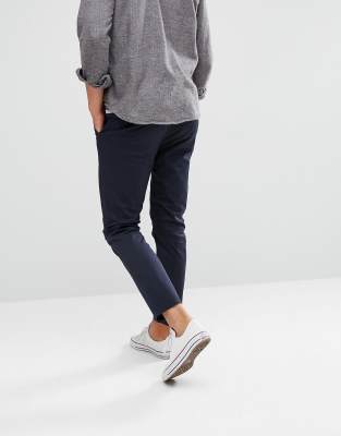 navy cropped chinos