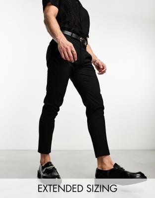 skinny cropped smart pants in black