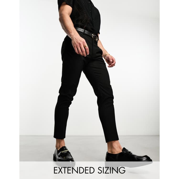 ASOS DESIGN skinny cropped smart pants in black | ASOS