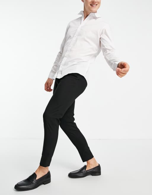 ASOS DESIGN slim ankle length pants in black