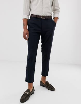 navy skinny cropped trousers