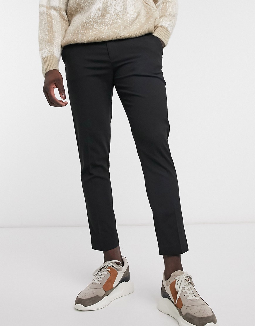 Product photo of Asos design skinny cropped smart trousers in black