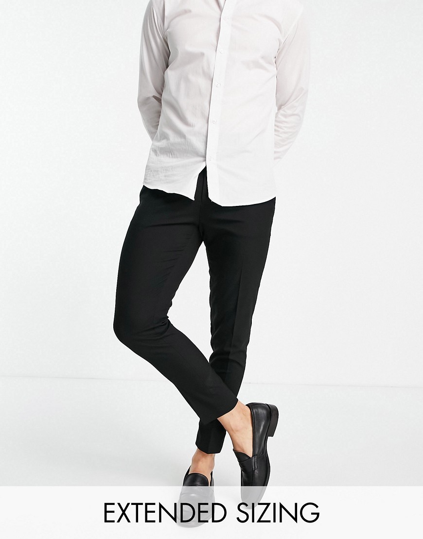 ASOS DESIGN skinny cropped smart trousers in black