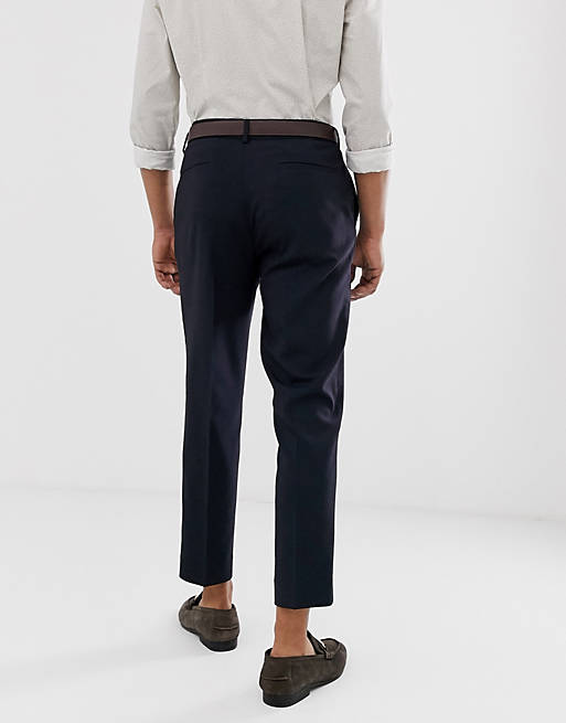 Trousers & Chinos skinny cropped smart trousers in navy 