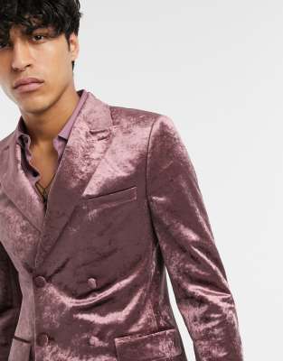 burgundy crushed velvet blazer