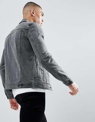 asos black denim jacket mens