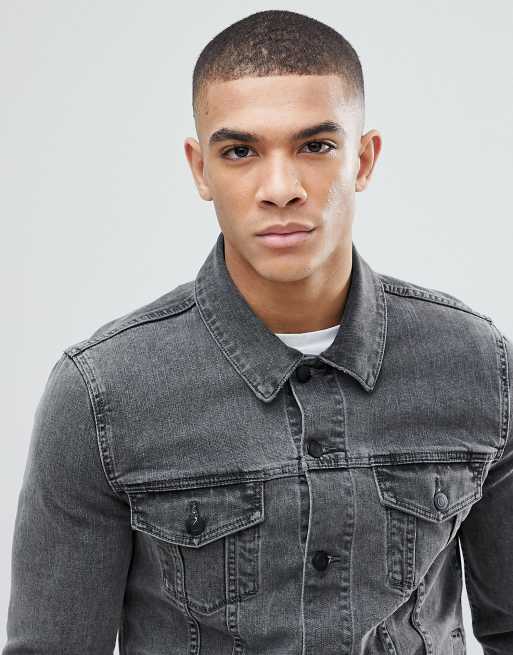 Gray hot sale jacket jeans