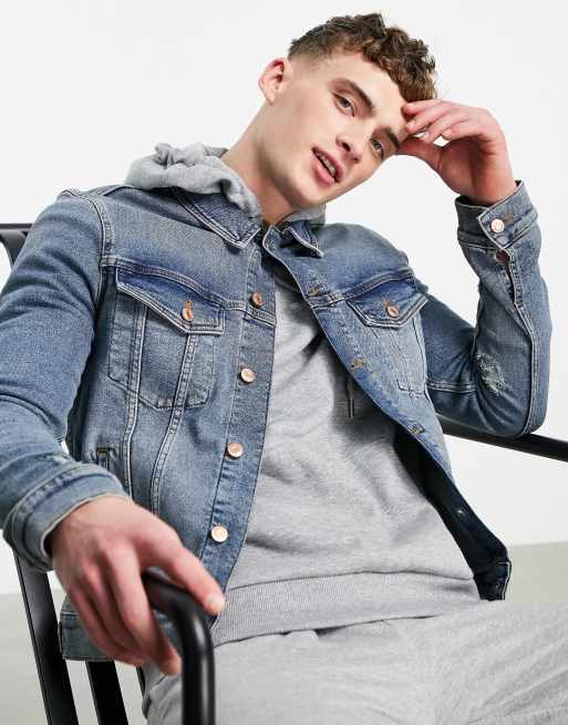 River Island hooded denim jacket