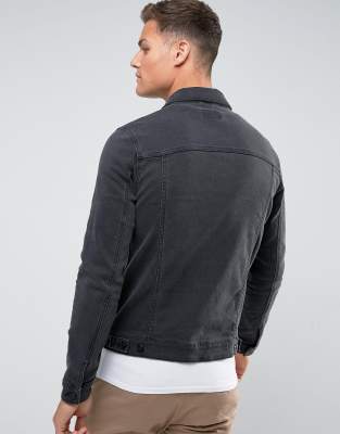 asos black denim jacket mens