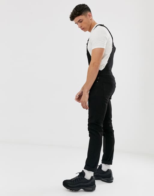 Mens black 2024 overalls slim