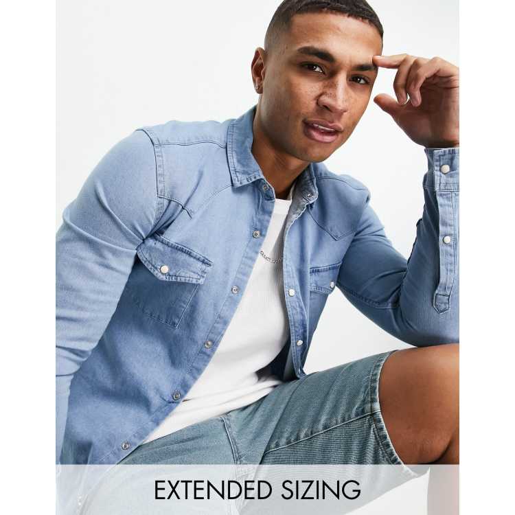 Light blue deals denim shirt