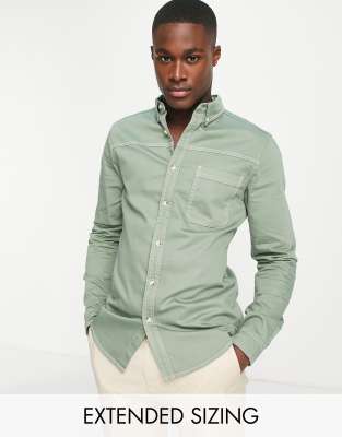 Green denim clearance shirt