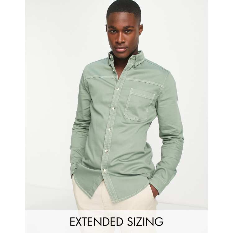 Mens denim best sale shirt asos