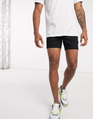 black ripped jean shorts mens
