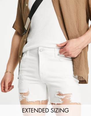 white denim short