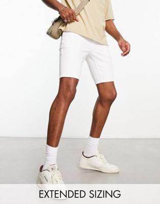 Asos Design Skinny Denim Shorts In White