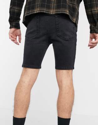 asos black denim shorts