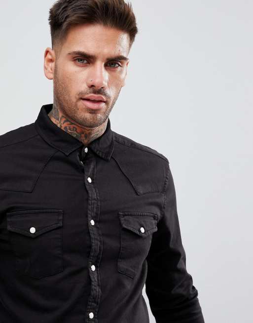 Black western outlet dress shirt