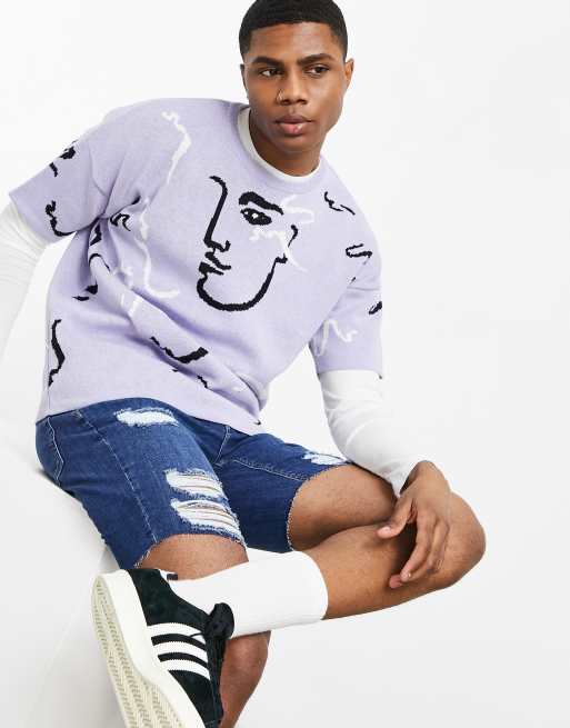 ASOS DESIGN - Skinny denimshorts med power stretch i mellemblå med huller, 3 af 4