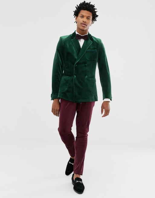 Asos green velvet on sale blazer