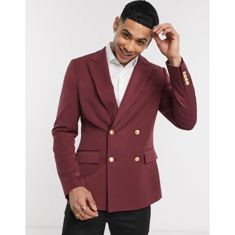 Asos Slim Fit Double Breasted Blazer With Gold Buttons, $117, Asos