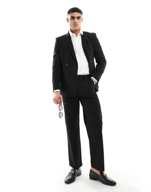 ASOS DESIGN - Skinny double-breasted colbert in zwart, 2 van 5