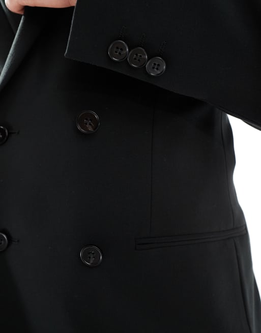 ASOS DESIGN - Skinny double-breasted colbert in zwart, 5 van 5