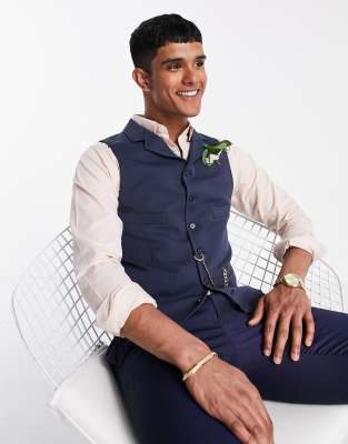 Groen corduroy gilet met revers kraag