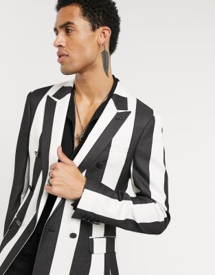 asos black and white blazer