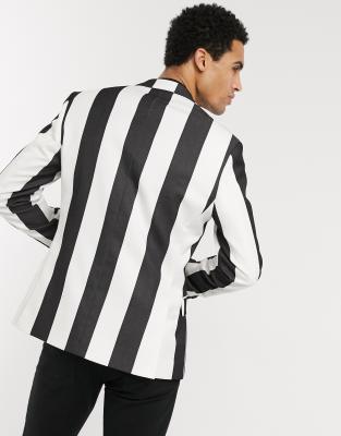 asos black and white blazer