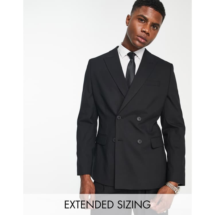 ASOS DESIGN double breasted tux suit blazer in black