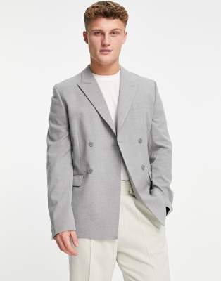 double breasted suit light grey