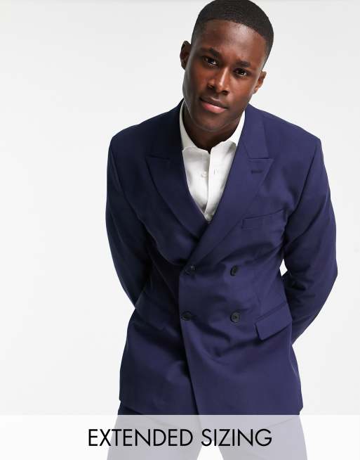 ASOS DESIGN skinny double breasted suit jacket in navy