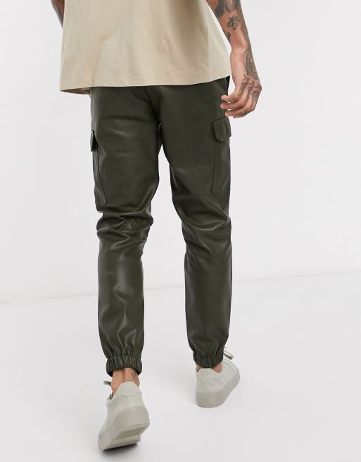 ASOS DESIGN skinny cargo cuffed pants in khaki