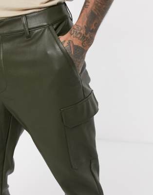 leather cuffed trousers