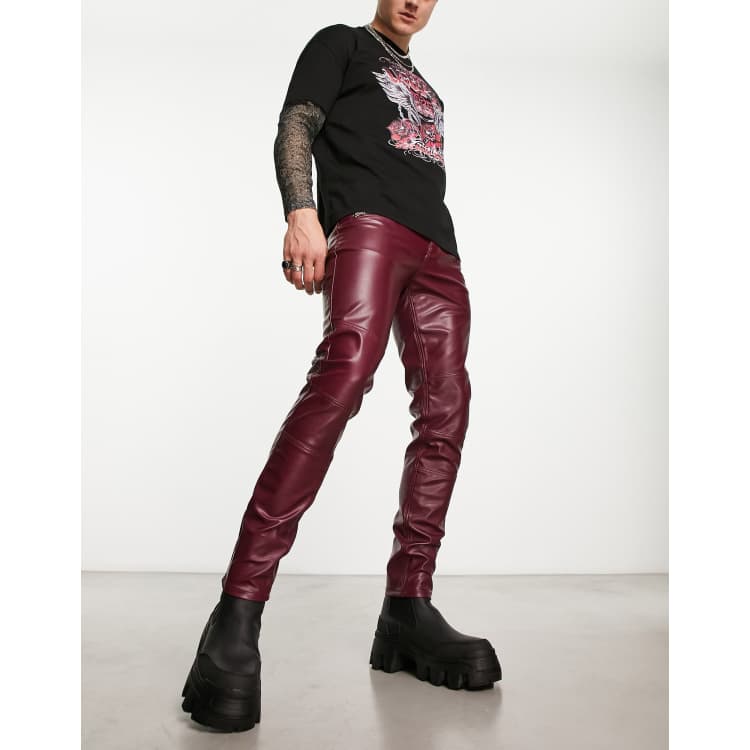 Red wet hot sale look jeans