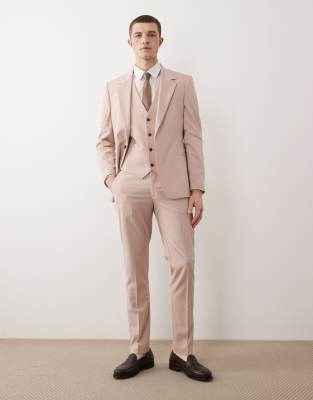 Skinny-Fit-Anzughose in Staubrosa Rosa 50 Long